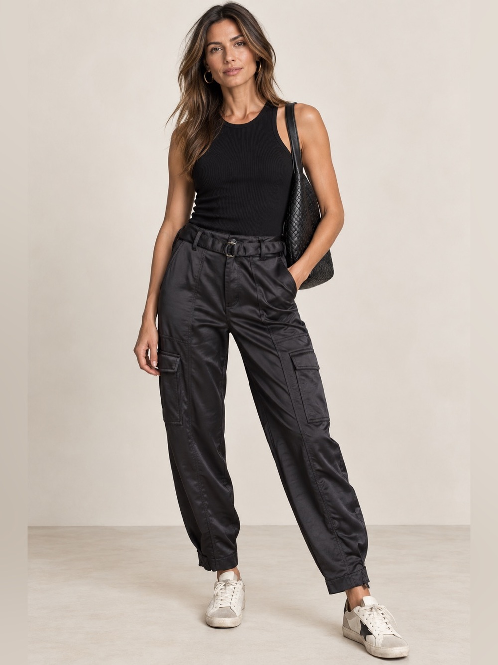 Banana Republic Satin Cargo Jogger Pants